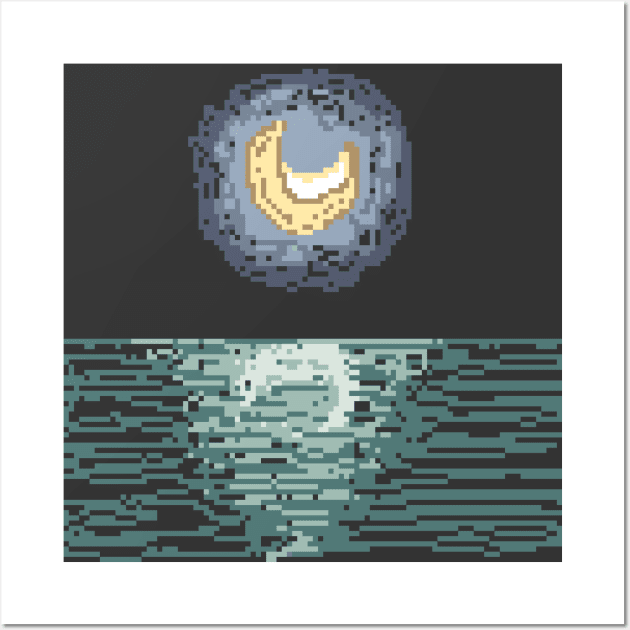 Moon at Night Wall Art by Laura Beth Art